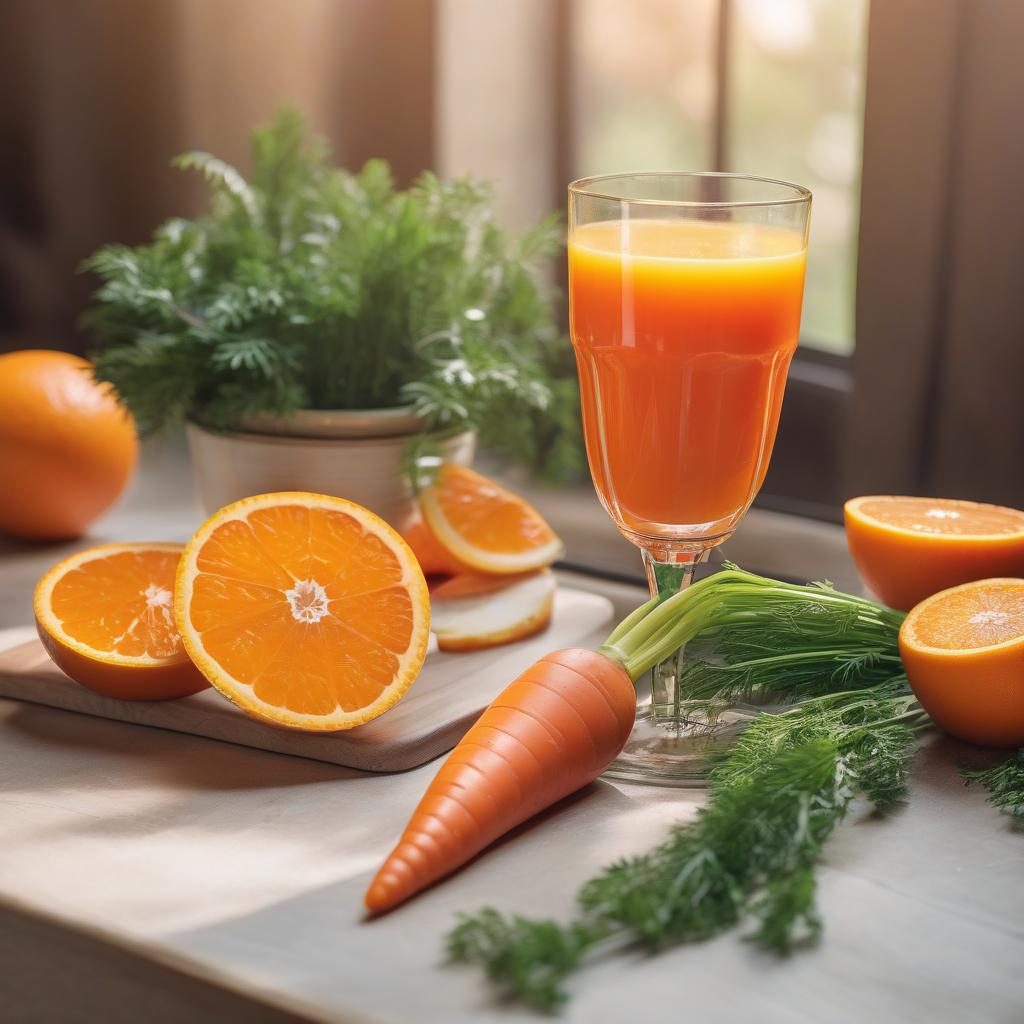 Suco Detox de cenoura e laranja