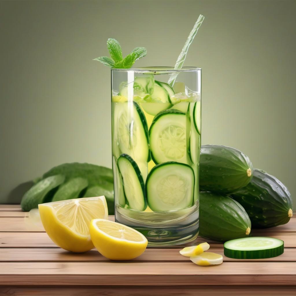 Suco detox de pepino e limão